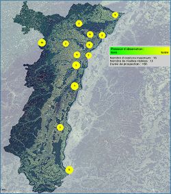Cartographie des observations saisies à ce jour sur faune-alsace.org