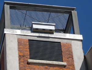 Mise en place de nichoirs en haut d'une tour à Mulhouse - Photo Daniel Daske